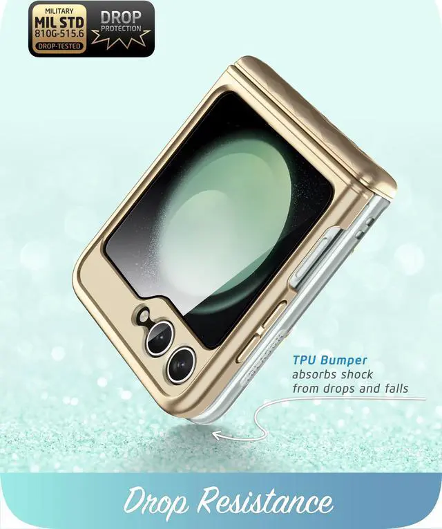 Alt view image 5 of 7 - i-Blason Cosmo Series Protective Case for Samsung Galaxy Z Flip 5 5G (2023), Marble Blue