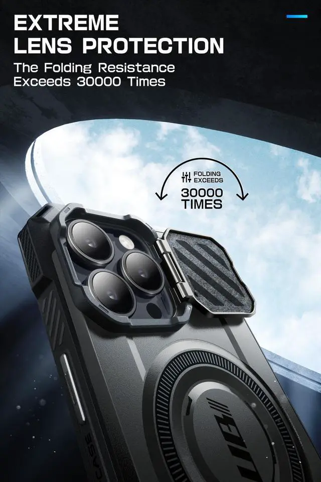 Alt view image 2 of 7 - SUPCASE UBMag XT for iPhone 15 Pro Max Case 6.7" with Camera Cover, [Compatible with MagSafe] Heavy Duty Rugged Case with Built-in Kickstand (Black)