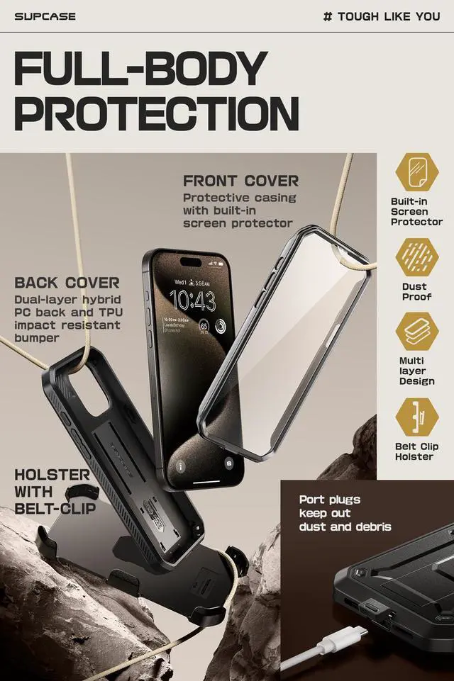 Alt view image 4 of 7 - IPHONE 15 PRO 6.1 INCH UNICORN BEETLE PRO RUGGED CASE