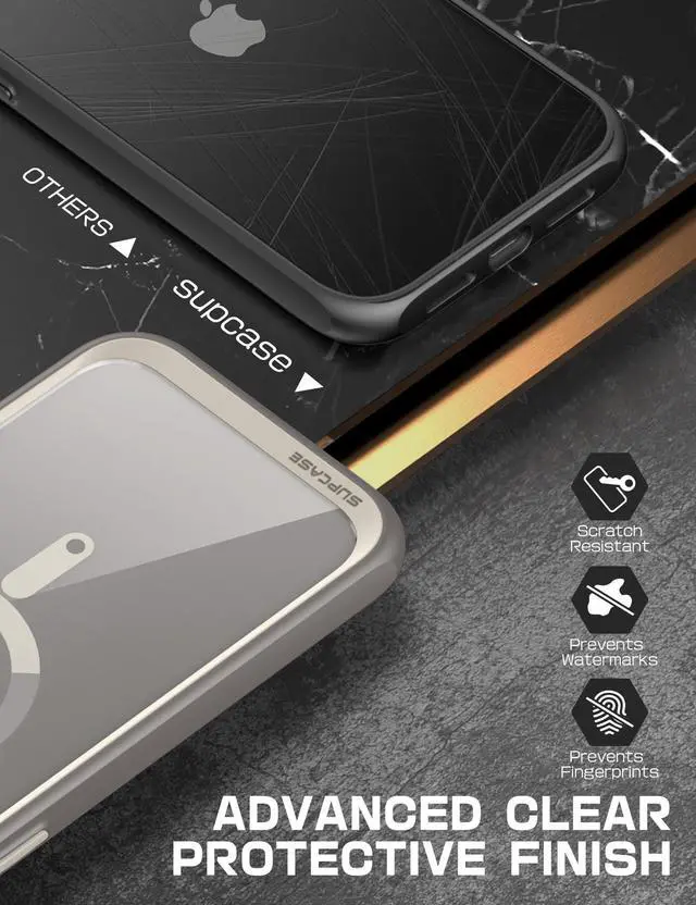 Alt view image 5 of 7 - SUPCASE Unicorn Beetle Mag Case for iPhone 15 Pro 6.1"(2023), Compatible with MagSafe Shockproof Protective Slim Clear Case  Gray