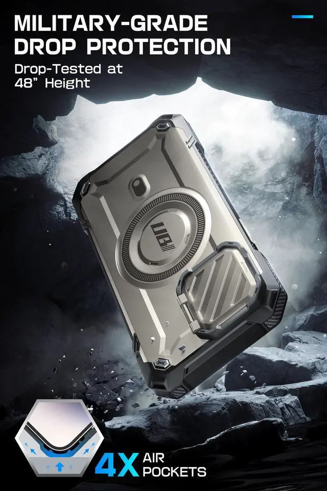 Alt view image 5 of 7 - SUPCASE UB Mag XT for iPhone 15 Pro Case 6.1" with Camera Cover, [Compatible with MagSafe] Heavy Duty Rugged Case with Built-in Kickstand Gray