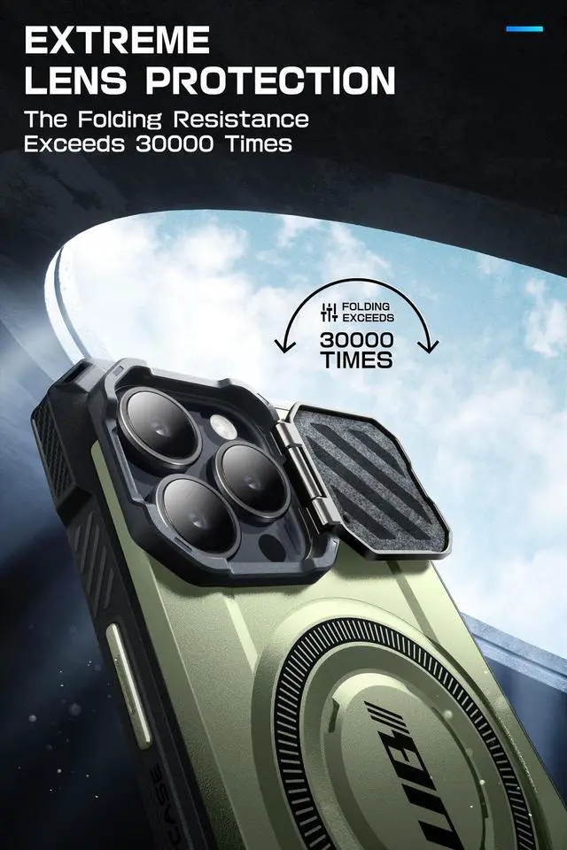 Alt view image 2 of 7 - SUPCASE UB Mag XT for iPhone 15 Pro Case 6.1" with Camera Cover, [Compatible with MagSafe] Heavy Duty Rugged Case with Built-in Kickstand  Green