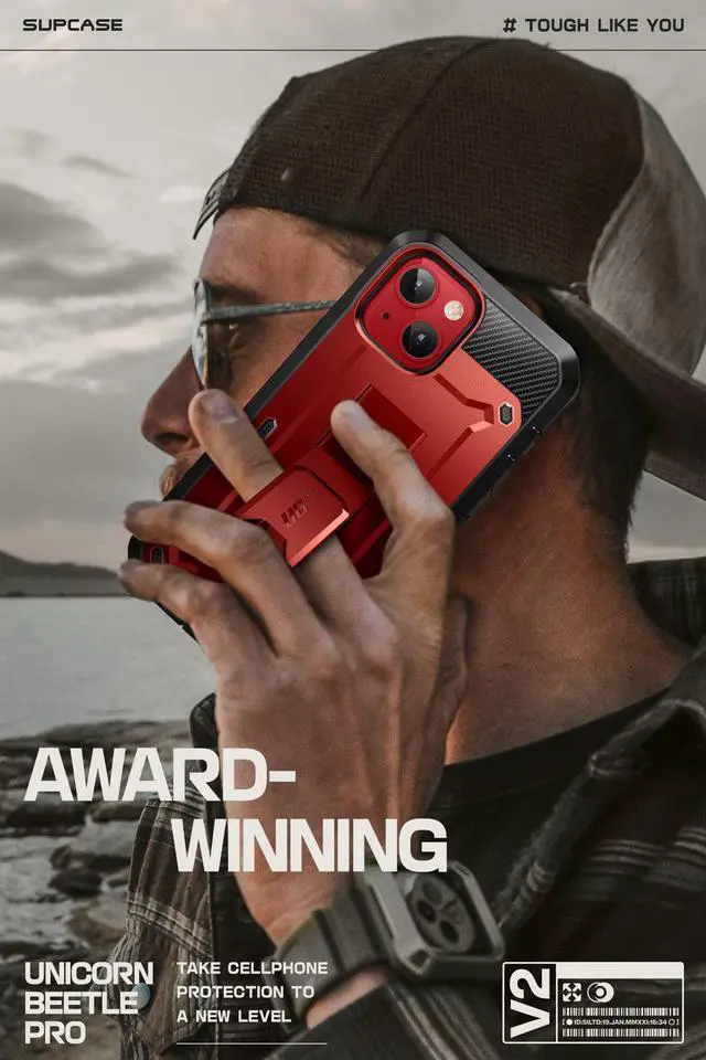 Alt view image 6 of 7 - SUPCASE Unicorn Beetle Pro Case for iPhone 15 6.1", Built-in Screen Protector & Kickstand & Belt-Clip Heavy Duty Rugged Case  Red