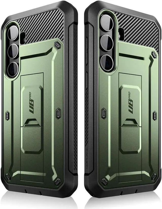 Alt view image 7 of 7 - SUPCASE UB Pro Case for Samsung Galaxy S24, [2 Front Frame] [Military-Grade Protection] Heavy Duty Rugged Case with Built-in Screen Protector & Kickstand & Belt-Clip  Green