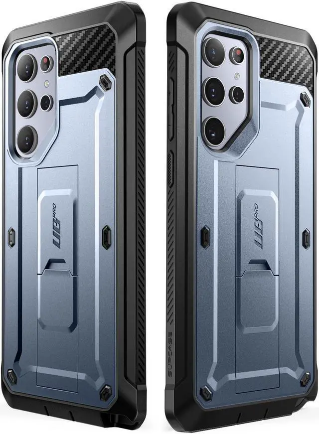 Alt view image 7 of 7 - SUPCASE UB Pro Case for Samsung Galaxy S24 Ultra, [2 Front Frame] [Military-Grade Protection] Heavy Duty Rugged Case with Built-in Screen Protector & Kickstand & Belt-Clip Blue
