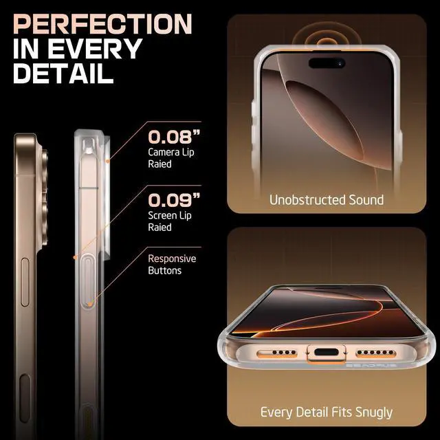 Alt view image 7 of 7 - SUPCASE for iPhone 16 Pro Max Case with Camera Control Capture Button (Unicorn Beetle Mag), [Compatible with MagSafe] [Military-Grade Protection] Slim Clear Magnetic Phone Case (Clear)