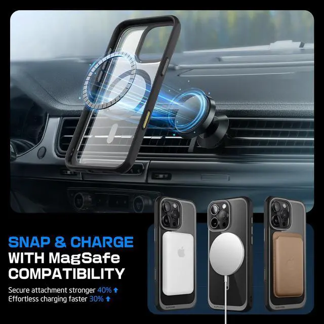 Alt view image 6 of 7 - SUPCASE for iPhone 16 Pro Max Case with Camera Control Capture Button (Unicorn Beetle Mag), [Compatible with MagSafe] [Military-Grade Protection] Slim Clear Magnetic Phone Case (Black)