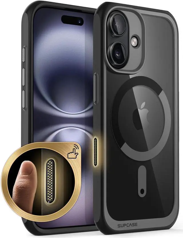 Main image of SUPCASE for iPhone 16 Case with Camera Control Capture Button (Unicorn Beetle Mag), [Compatible with MagSafe] Slim Shockproof Protective Magnetic Phone Case for iPhone 16 6.1'' 2024, Black
