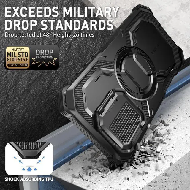 Alt view image 2 of 7 - i-Blason Armorbox for iPhone 16 Plus Case MagSafe [Camera Control Capture Button] [Built-in Screen Protector] [Camera Cover Stand] Military Protection Magnetic Phone Case for iPhone 16 Plus, Black