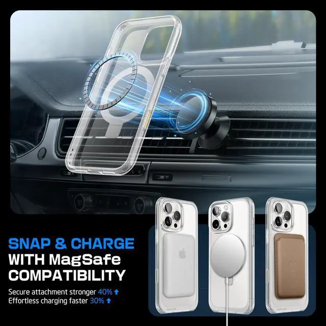 Alt view image 6 of 7 - SUPCASE for iPhone 16 Pro Case with Camera Control Capture Button (Unicorn Beetle Mag Stand), [Compatible with MagSafe] Slim Protective Magnetic Phone Case for iPhone 16 Pro 6.3'' 2024, Clear