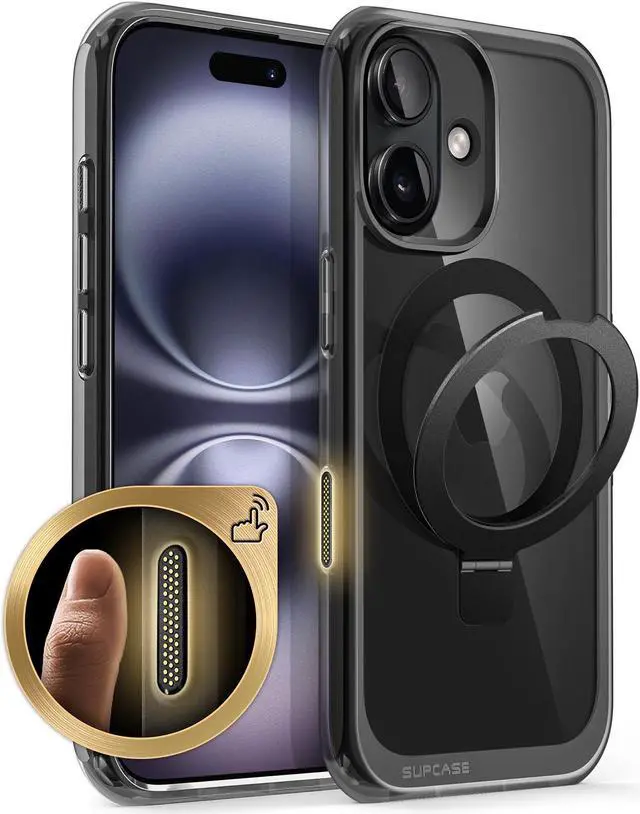 Main image of SUPCASE for iPhone 16 Case with Camera Control Capture Button (Unicorn Beetle Mag Stand), [Compatible with MagSafe] Slim Clear Protective Magnetic Phone Case for iPhone 16 6.1'' 2024, Frost Black