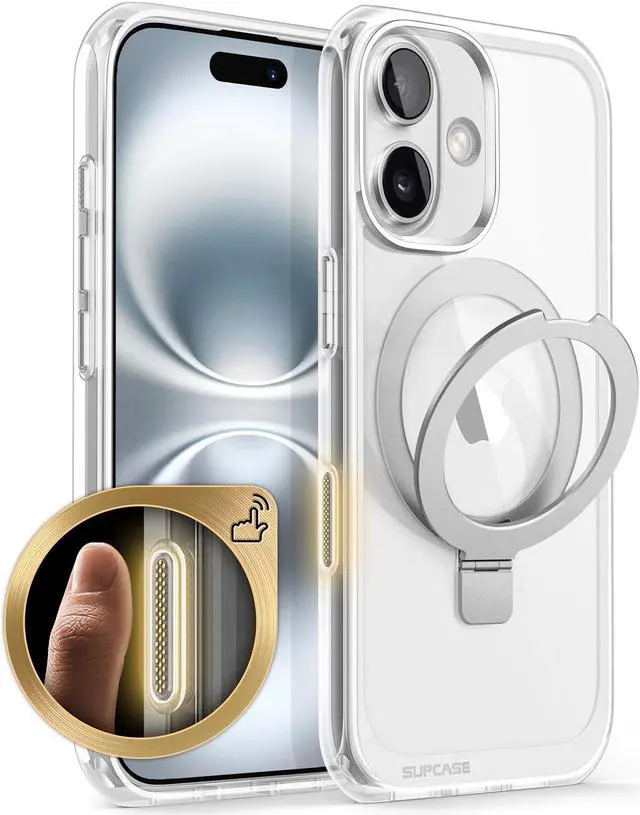 Main image of SUPCASE for iPhone 16 Case with Camera Control Capture Button (Unicorn Beetle Mag Stand), [Compatible with MagSafe] Slim Clear Protective Magnetic Phone Case for iPhone 16 6.1'' 2024, Clear