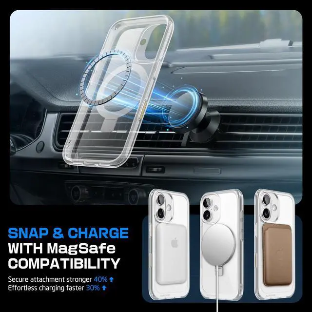 Alt view image 6 of 7 - SUPCASE for iPhone 16 Case with Camera Control Capture Button (Unicorn Beetle Mag Stand), [Compatible with MagSafe] Slim Clear Protective Magnetic Phone Case for iPhone 16 6.1'' 2024, Clear