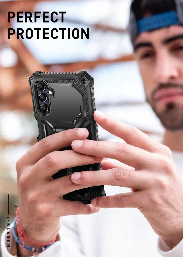 Alt view image 6 of 7 - i-Blason Armorbox for Samsung Galaxy A16 5G Case with Kickstand, Full-Body Rugged Bumper Case with Built-in Screen Protector (Black)