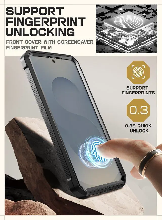 Alt view image 5 of 7 - SUPCASE Unicorn Beetle Pro for Samsung Galaxy S25+ Plus Case with Stand, [2 Front Frames] [Built-in Screen Protector & Belt-Clip] Military-Grade Protection Phone Cover for S25+ Plus 6.7 Inch (Black)