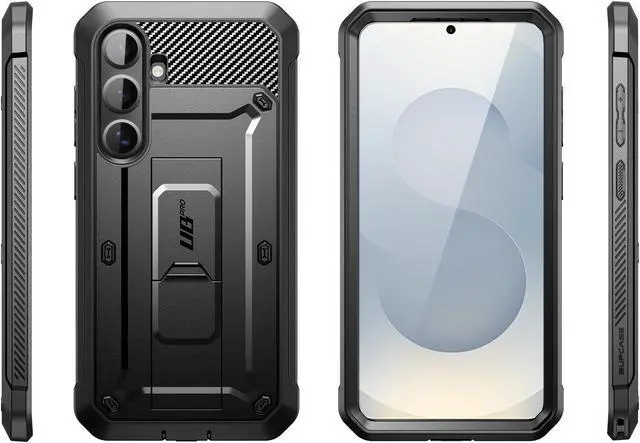 Alt view image 7 of 7 - SUPCASE Unicorn Beetle Pro for Samsung Galaxy S25 Case with Stand, [2 Front Frames] [Built-in Screen Protector & Belt-Clip] Military-Grade Protection Phone Cover for Galaxy S25 6.2 Inch (Black)