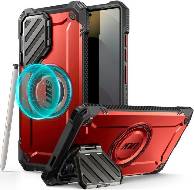 Main image of SUPCASE UBMag XT for Samsung Galaxy S25 Ultra Case with Camera Cover Stand, [S Pen Friendly] [Flawless Touch] Magnetic Phone Case [Military-Grade Protection] MagSafe Cover for S25 Ultra 6.9", Red