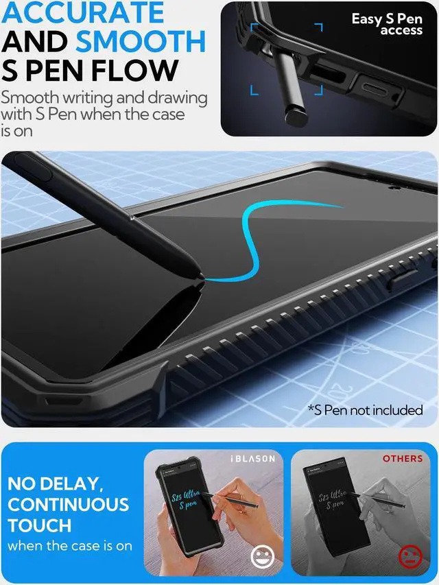 Alt view image 5 of 7 - i-Blason Armorbox for Samsung Galaxy S25 Ultra Case with Camera Cover Stand [Military Protection] Full-Body Heavy Duty Magnetic Phone Case MagSafe Cover with Screen Protector for S25 Ultra 6.9", Black