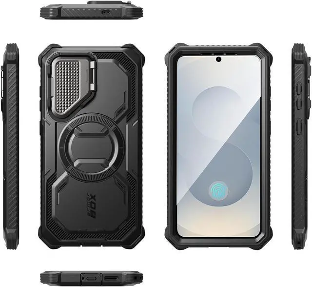 Main image of i-Blason for Samsung Galaxy S25 Plus Case with Camera Cover Stand [Strong N52 Magnets] [Built-in Screen Protector] Full-Body Military-Grade Protection Rugged Magnetic Phone Cover for S25 Plus, Black