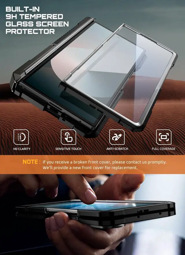 Alt view image 3 of 7 - SUPCASE UB Grip for Samsung Galaxy Z Fold 7 Case with Kickstand, [Compatible with MagSafe] [Built-in Tempered Glass Screen Protector] [Hinge Coverage] Military-Grade Protection Phone Case, Black