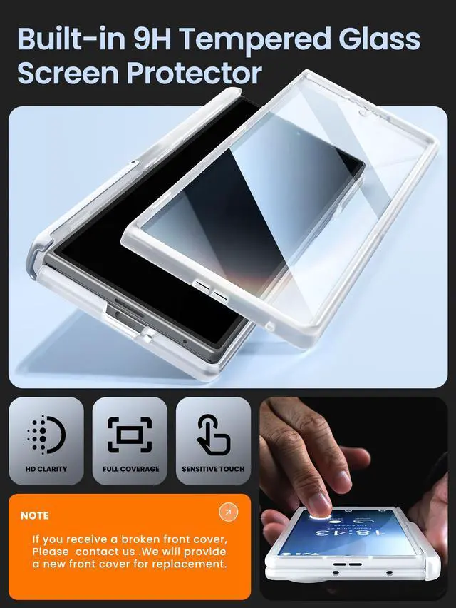 Alt view image 4 of 7 - i-Blason for Samsung Galaxy Z Fold 7 Case [Compatible with MagSafe] [Tempered Glass Screen Protector] [Hinge Protection & Kickstand] Full-Body Protective Magnetic Phone Case for Z Fold 7 (Clear)