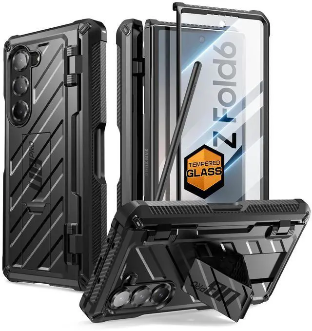 Main image of SUPCASE UB Pro for Samsung Galaxy Z Fold 6 Case with S Pen Holder [Built-in Screen Protector & Kickstand] [Military-Grade Protection] Heavy Duty Rugged Phone Case 360° Full Shockproof Cover, Black