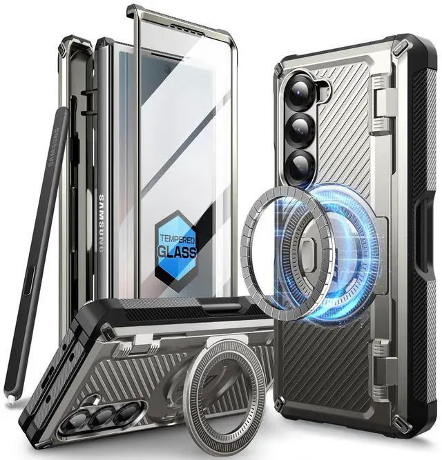 Main image of SUPCASE UB Pro Mag for Samsung Galaxy Z Fold 6 MagSafe Case with S Pen Holder [Military Grade] [Built-in Screen Protector & Magnetic Ring Holder] Rugged Shockproof Phone Case Cover, Tigray