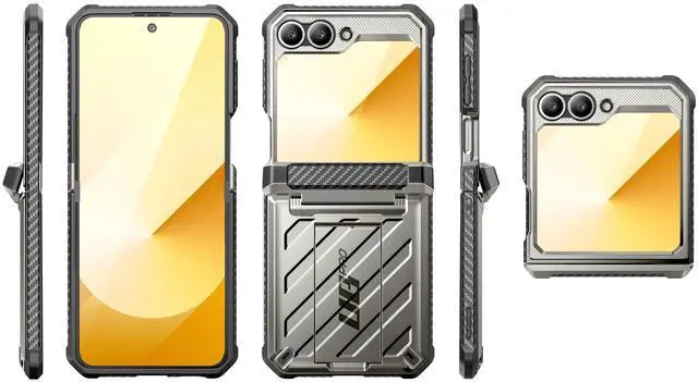 Alt view image 7 of 7 - SUPCASE Unicorn Beetle Pro for Samsung Galaxy Z Flip 7 FE / 6 / 5 Case with Stand & Belt-Clip, [Hinge Protection] [Screen Protector] Full Body Rugged Phone Cover for Galaxy Z Flip 7 FE / 6 / 5, TiGray