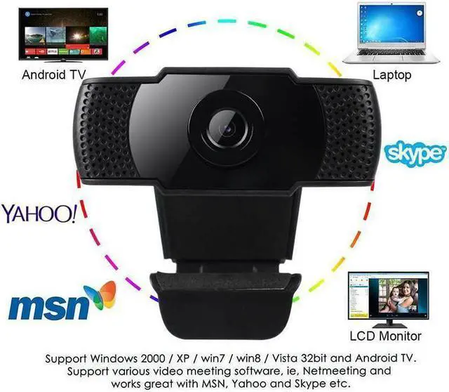 Alt view image 5 of 6 - HD 1080P Webcam Desktop Laptop Computer PC Camera Built in Microphone Clip-On for Video Calling Video Conferencing Autofocus Dual Mic USB 2.0 Web Cam