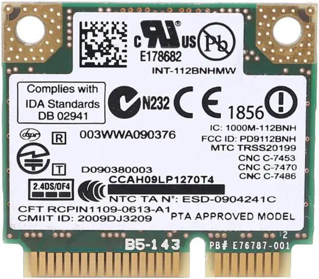 Main image of For Centrino Wireless-N 1000 Wifi Link1000 802.11 b/g/n 112BNHMW 300Mbps Half Mini Pci-e Wireless Card