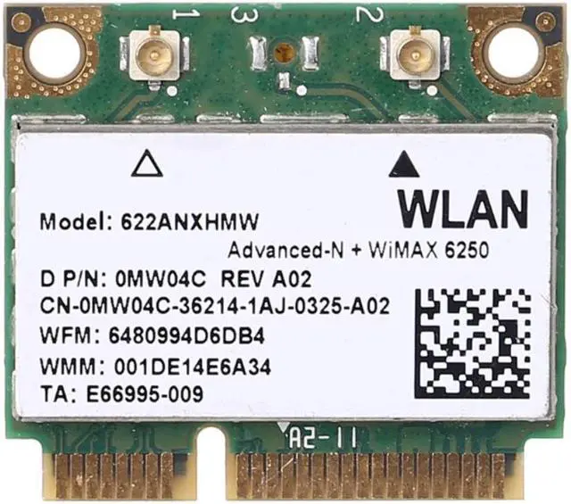 Main image of 622ANXHMW 6250AN MINIPCIE 300M Advance N Dual Band 2.4/5Ghz WIFI Wireless Card for Notebook Laptop