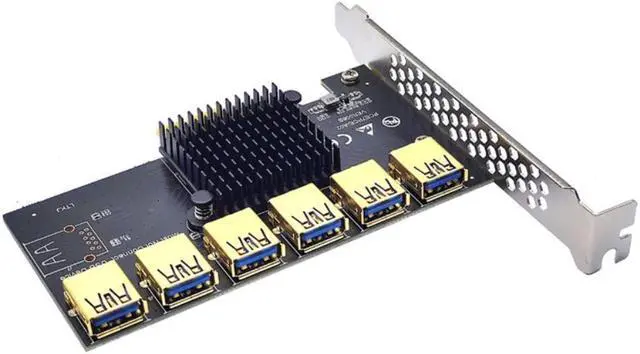 Main image of PCIe Adapter PCI Express 1X to X16 Expansion Riser PCI-E 1 to 6 USB3.0 Multiplier Card Computer Graphics Card for Mining