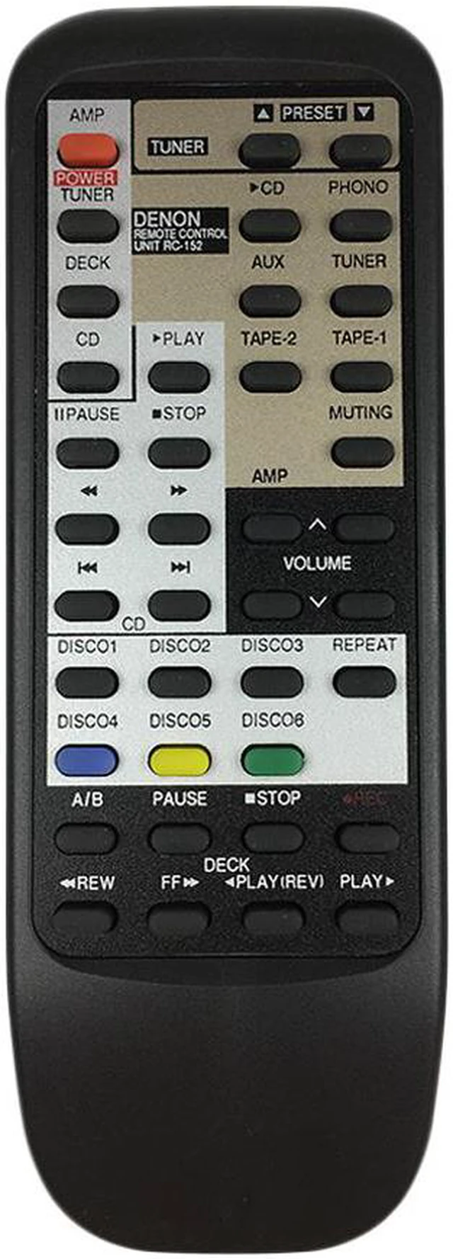RC-152 Replacement Remote Control For Denon RC-151 RC-156 AV Player ...