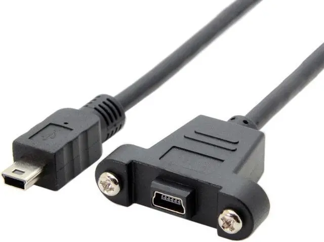 Main image of 50cm Mini USB Cable 5 Pin Male to Female Panel Mount Type Mini USB Extension Adapter Cable