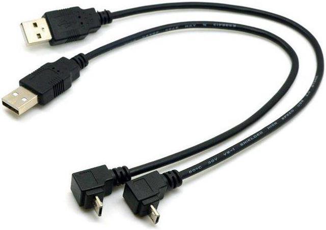 Main image of 2pcs USB 2.0 Male to Micro USB  90 Degree Up & Down Angled Cable for Cell Phone Tablet