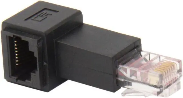 Main image of Cable  Right Angled 90 Degree 8P8C FTP STP UTP Cat 5e Male to Female Lan Ethernet Network Extension Adapter