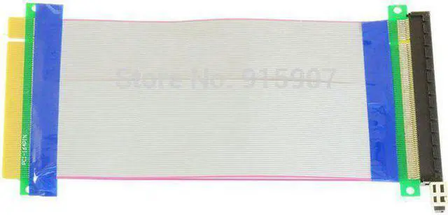 Main image of 20cm PCI-E Express 16X to 16x Male to Female Riser Extender Card Ribbon Cable