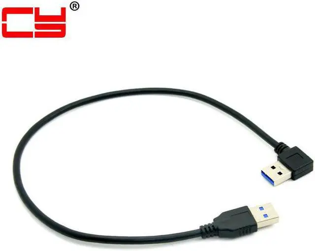 Main image of USB 3.0 A Type Male 90 Degree Right Angled to Straight A Type Male Data Cable Cord for Mobile Hard Disk Drive & SSD 40cm
