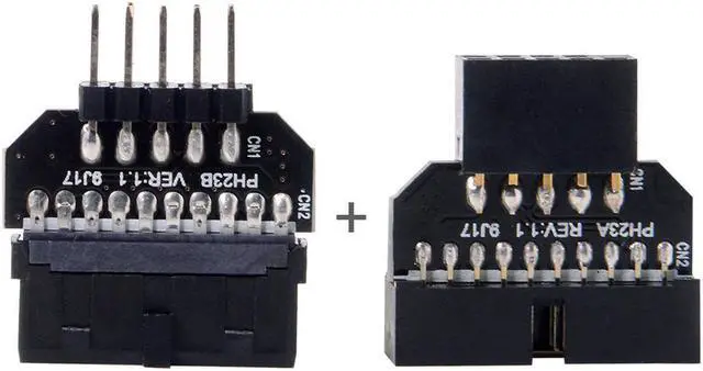 Main image of Reversible USB 2.0 9Pin Housing to Motherboard USB 3.0 20pin Header Female Adapter 1set