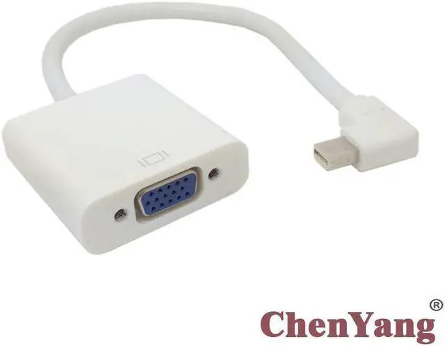 Main image of Chenyang VGA RGB monitor Projector Adapter to Right Angled 90 degree Mini DisplayPort DP Male Cable White color