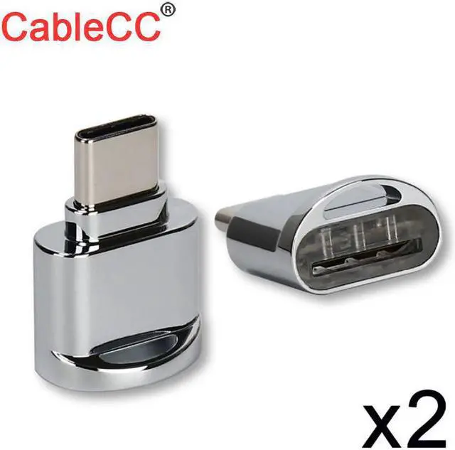 Main image of 2pcs  USB-C USB 2.0 Type C to Micro SD SDXC TF Card Reader Adapter for Laptop & Cell Phone