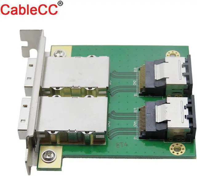 Main image of Dual Port Internal Mini SAS 4i SFF-8087 to External Mini SAS 4x SFF-8088 PCI Card with PCI Mounting Plate