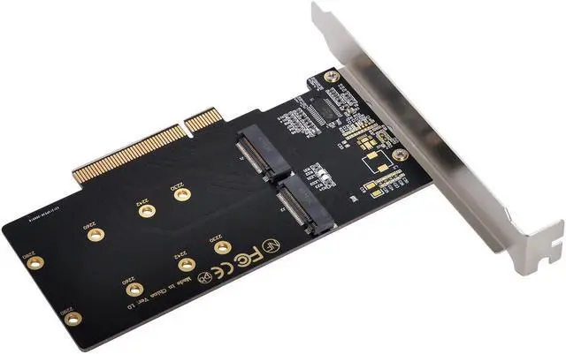 Main image of Dual 2X NVME M.2 AHCI to PCIE Express 3.0 Gen3 X8 X16 Raid Card VROC Raid0 Hyper Adapter