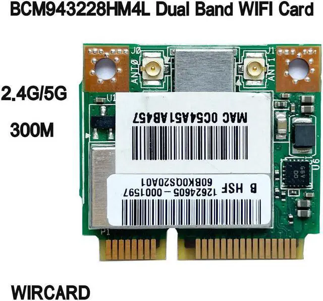 Main image of BCM943228HM4L  Half Mini PCI Express Wireless Adapter Dual Band 802.11a/b/g/n Wlan WIFI Card