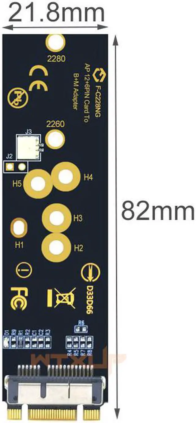 Main image of BCM94360CD BCM94360CS BCM943602CS BCM94360CS2 WiFi card to M.2 NGFF Key B + M NVME SSD adapter converter desktop kit for Mac OS