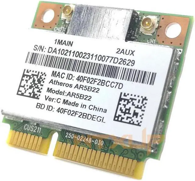 Main image of Dual band 2.4G/5G Atheros AR5B22 AR9462 WI-FI wireless 300Mbps half Mini PCIE WiFi + BT 4.0 Bluetooth 4.0 COMBO Lan Network card