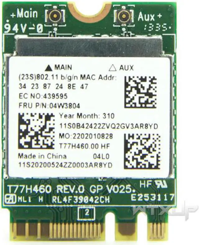 Main image of Laptop WIFI Network Card RTL8192EEBT BT4.0 NGFF M.2 Card FRU 04W3804 For Lenovo/Thinkpad X240 X240s T540 T540P T440 T440s T440P