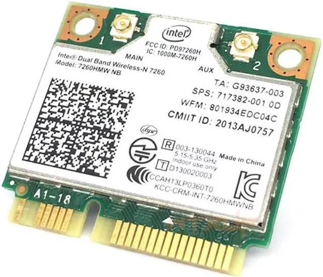 Main image of Wireless Wifi Card for Intel 7260HMW 7260 NB Mini PCI-E 300Mbps 802.11N 2.4G/5Ghz for Laptop 7260NB
