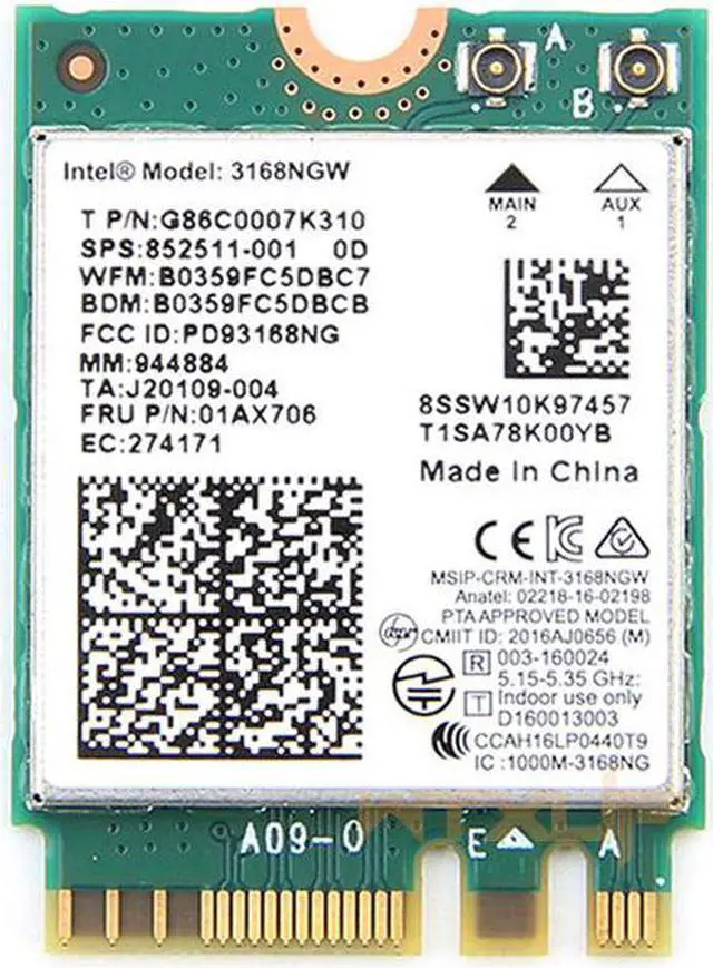 Main image of Wireless Network Card For Intel 3168 3168NGW NGFF M.2 802.11 AC 2.4G/5Ghz Wifi Bluetooth-compatible 4.2 Wi-Fi adapter