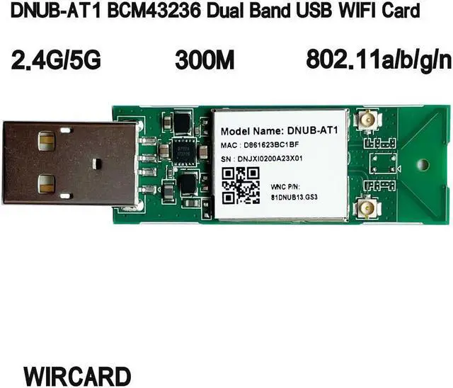 Main image of DNUB-AT1 (236B) 2.4/5G wifi 802.11a/b/g/n 300M Dual Band 2×2 USB WIFI Card BCM43236BKMLG